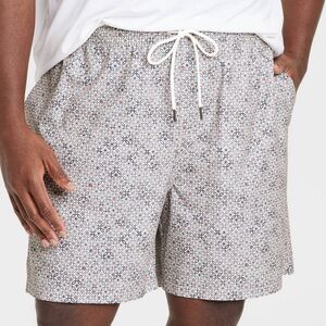 Goodfellow & Co. Men's 7" Geometric Pattern Swim Trunks With Boxer Brief Liner